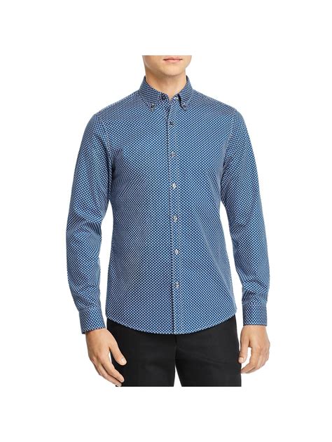 dark blue michael kors mens shirt|Michael Kors men's stretch shirt.